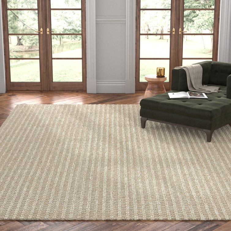 Gwendolyn Striped Handwoven Sisal/Wool Beige/Gray Area Rug & Reviews